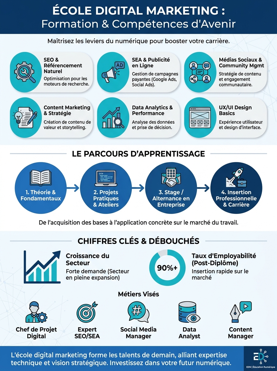 Infographie ecole digital marketing