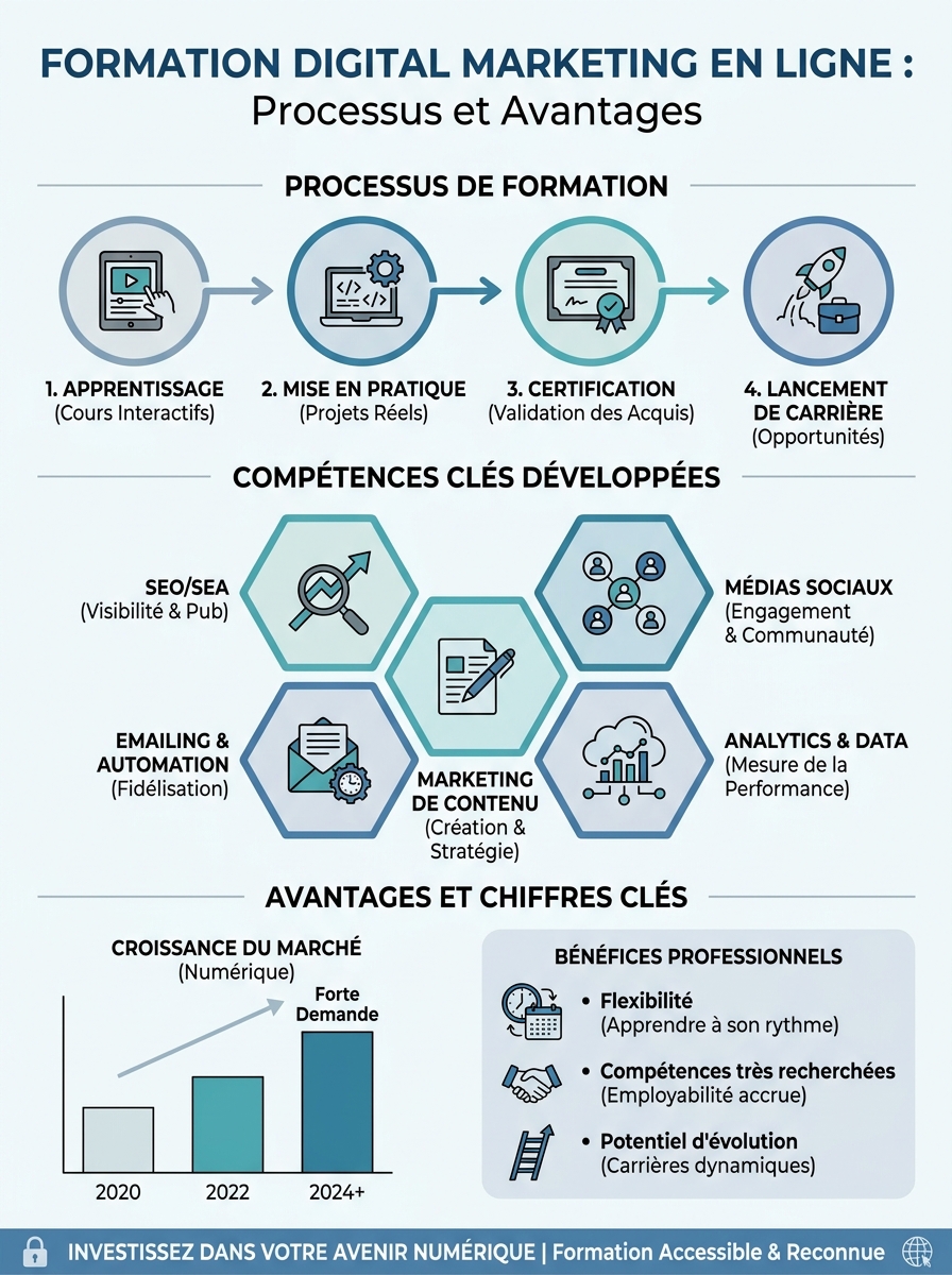 Infographie formation digital marketing en ligne