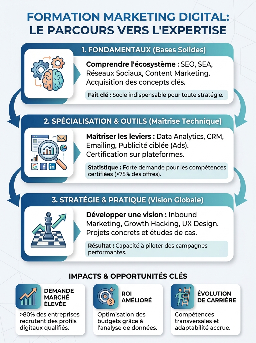 Infographie formation marketing digital