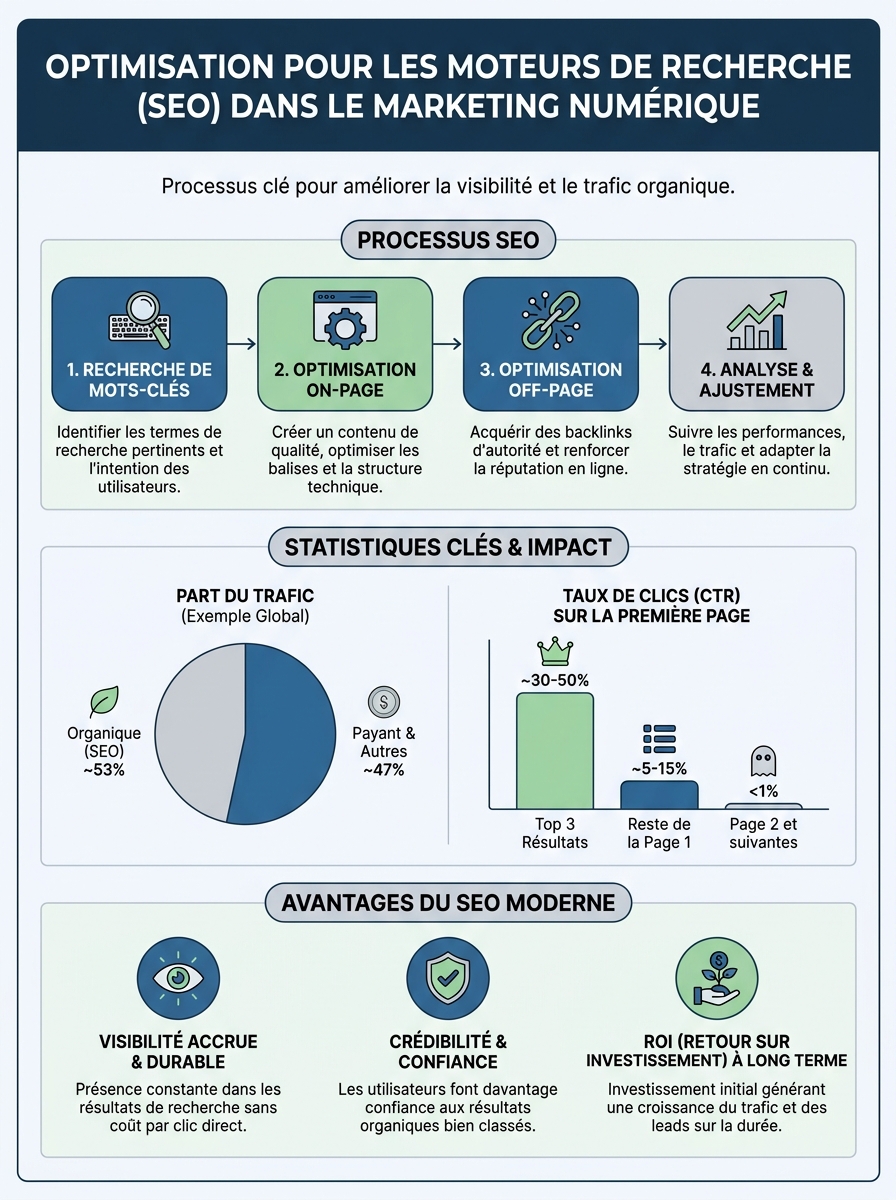 Infographie search engine optimization in digital marketing