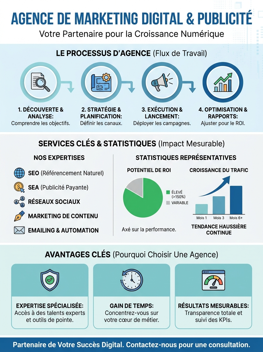 Infographie digital marketing and advertising agency