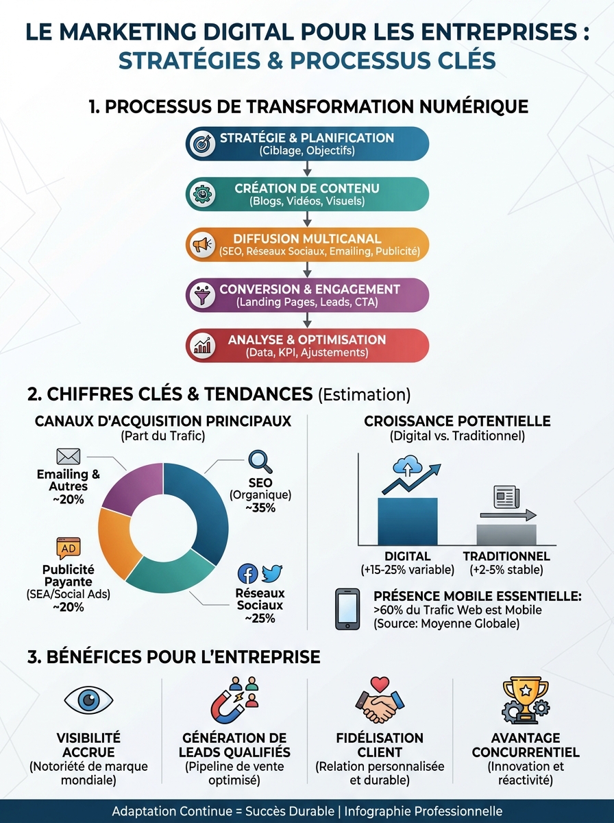 Infographie entreprises marketing digital
