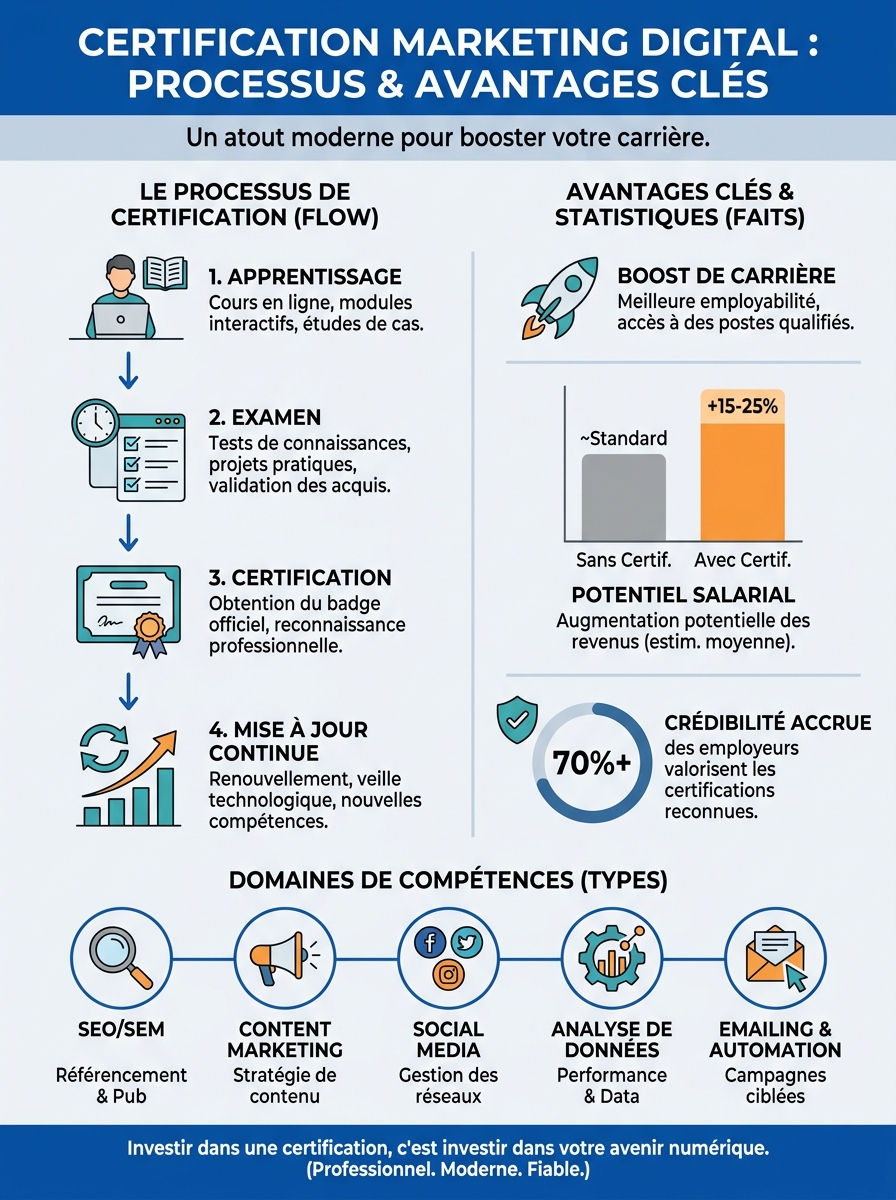 Infographie certification marketing digital